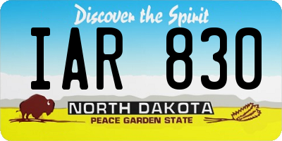 ND license plate IAR830