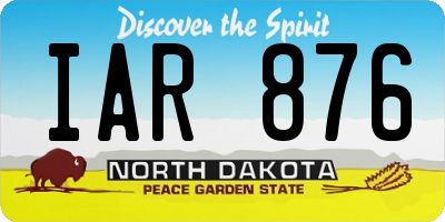 ND license plate IAR876