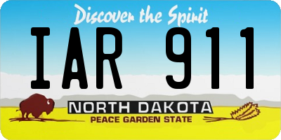 ND license plate IAR911