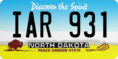 ND license plate IAR931
