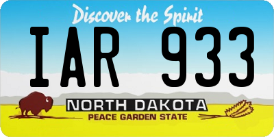ND license plate IAR933
