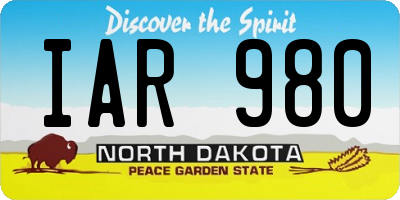 ND license plate IAR980