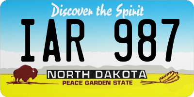 ND license plate IAR987