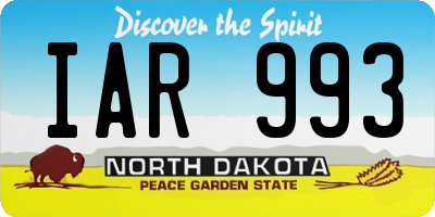 ND license plate IAR993