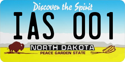 ND license plate IAS001