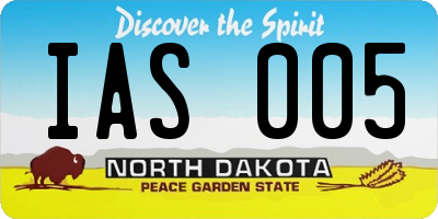 ND license plate IAS005