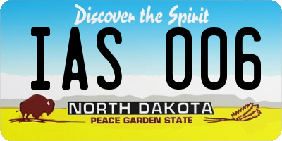 ND license plate IAS006