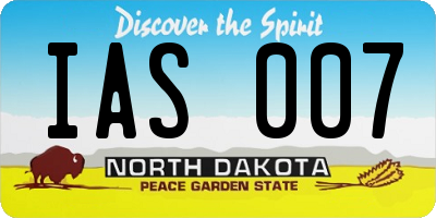 ND license plate IAS007