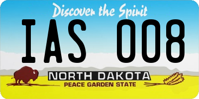 ND license plate IAS008