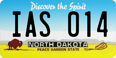 ND license plate IAS014