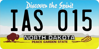 ND license plate IAS015