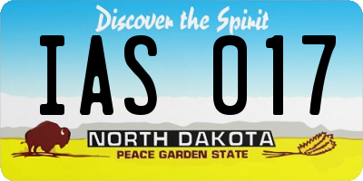 ND license plate IAS017