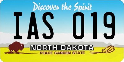 ND license plate IAS019