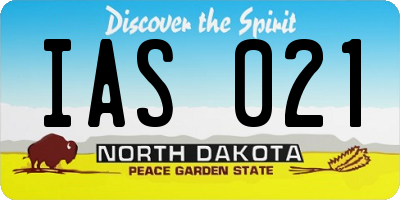ND license plate IAS021