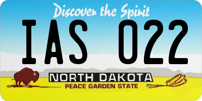 ND license plate IAS022