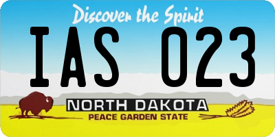 ND license plate IAS023