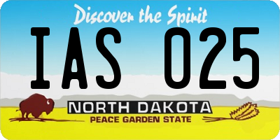 ND license plate IAS025