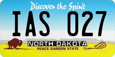 ND license plate IAS027