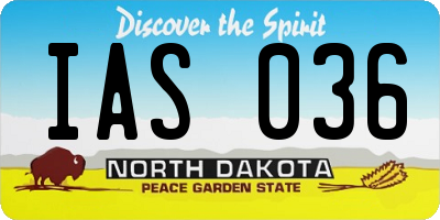 ND license plate IAS036