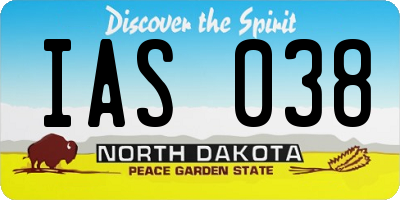 ND license plate IAS038