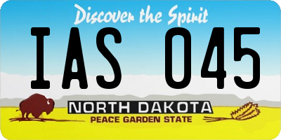 ND license plate IAS045