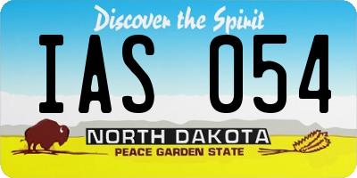 ND license plate IAS054