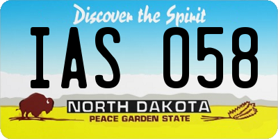 ND license plate IAS058