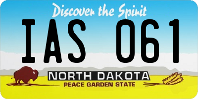 ND license plate IAS061