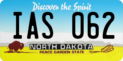 ND license plate IAS062