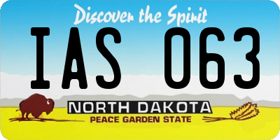 ND license plate IAS063