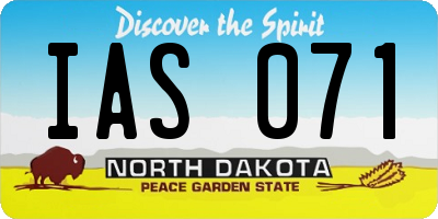 ND license plate IAS071