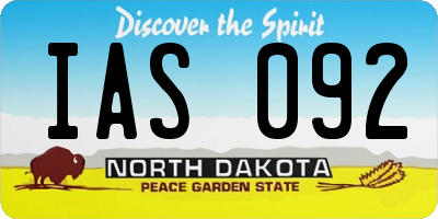 ND license plate IAS092