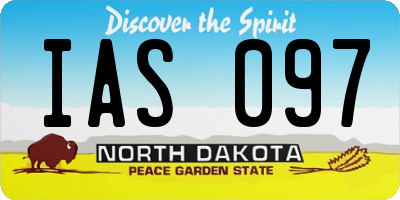 ND license plate IAS097
