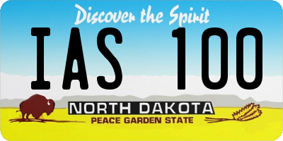 ND license plate IAS100