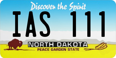ND license plate IAS111