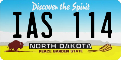 ND license plate IAS114