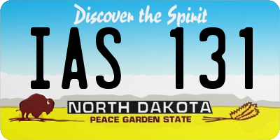ND license plate IAS131