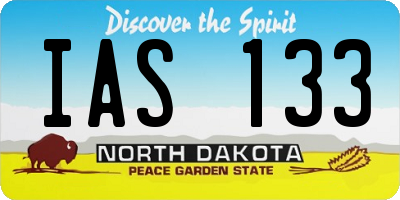 ND license plate IAS133