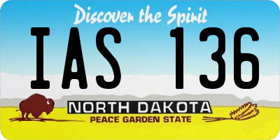 ND license plate IAS136