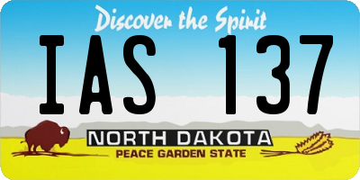 ND license plate IAS137