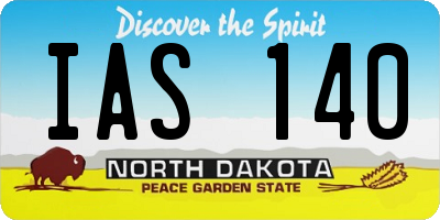 ND license plate IAS140