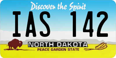 ND license plate IAS142