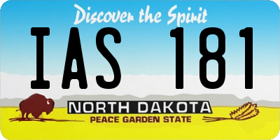 ND license plate IAS181