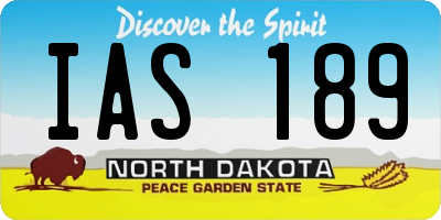 ND license plate IAS189