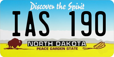 ND license plate IAS190