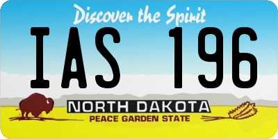 ND license plate IAS196