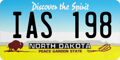 ND license plate IAS198