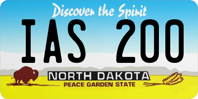 ND license plate IAS200