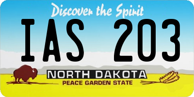 ND license plate IAS203