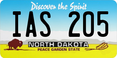 ND license plate IAS205